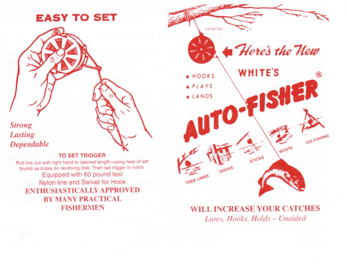 auto fisher hooked inc White's Auto Fisher (Single & Multiple Reels) – Best Glide ASE