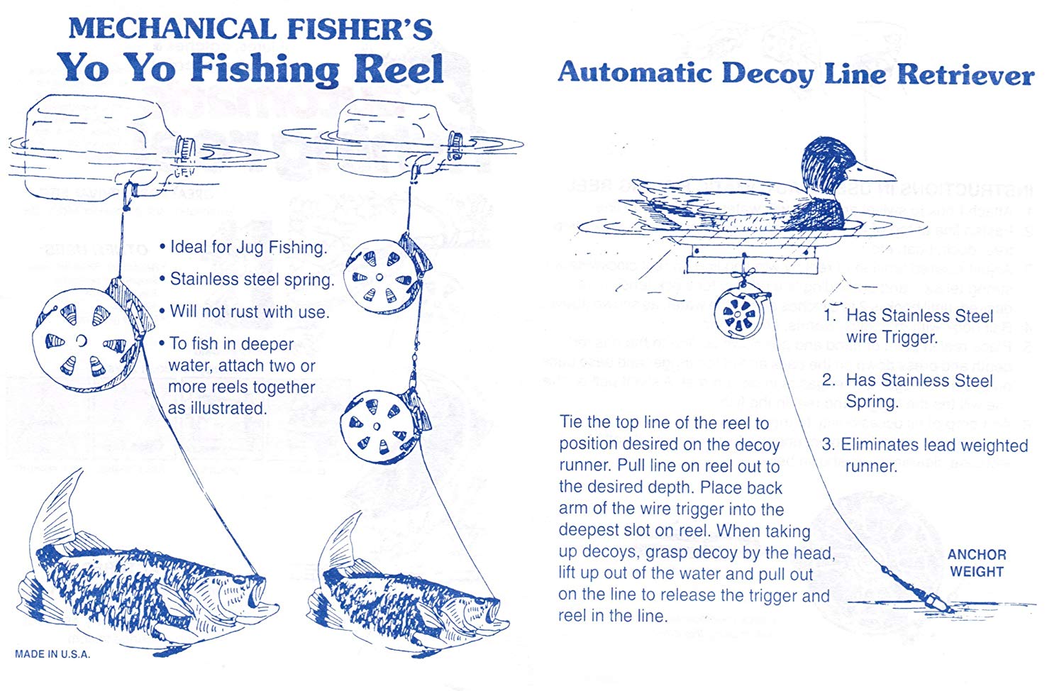 Mechanical Fisher – Yo-Yo Fishing Reel - Flat Trigger (Single Reel)