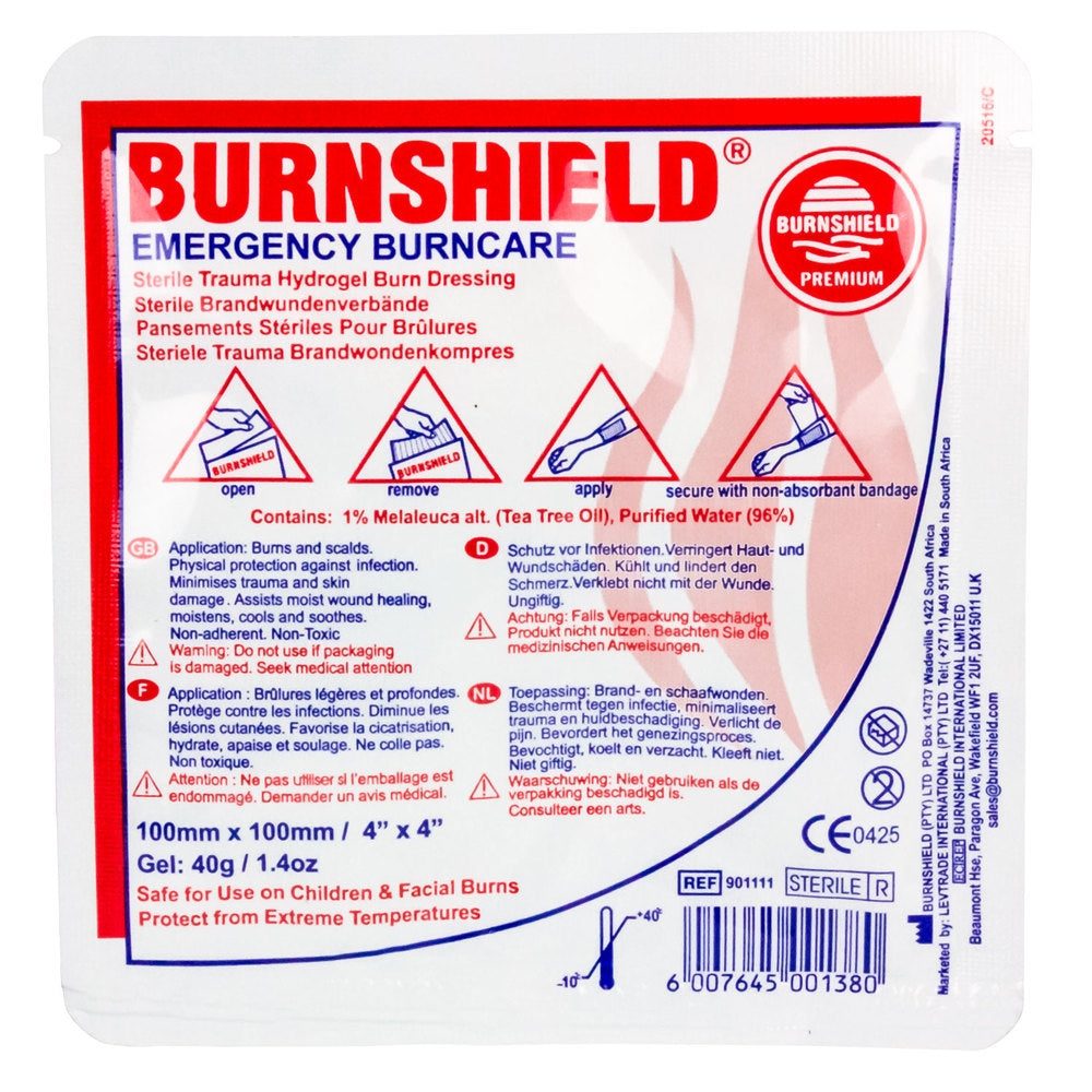 Burnshield Premium Emergency Burncare Dressing 4 x 4 Inch