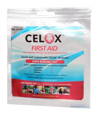 Celox First Aid Hemostatic Gauze Pad - 8 inches by 8 inches