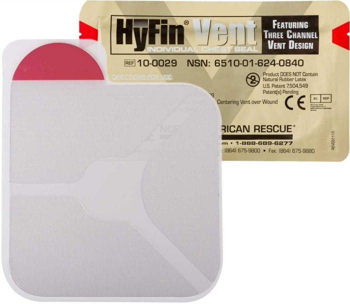 HyFin® Vent Chest Seal (Individual) by North American Rescue (NSN:  6510-01-624-0840)