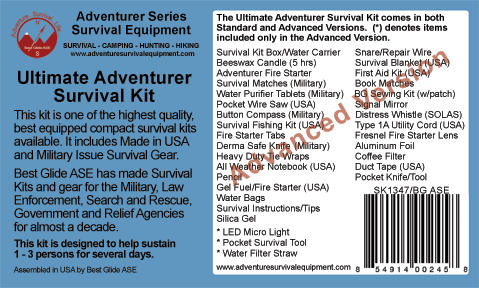 Survival equipment discount list