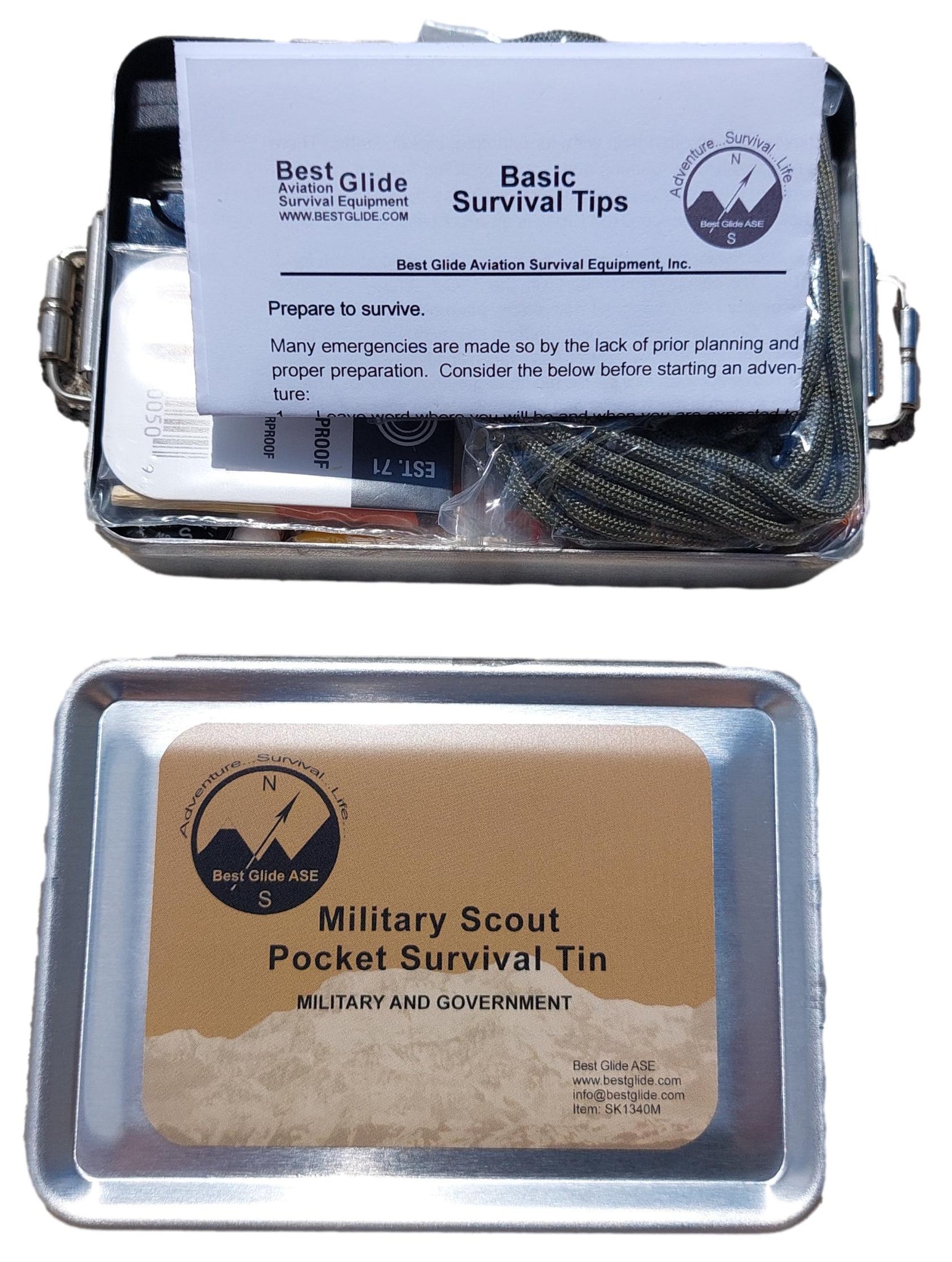 Best Glide ASE Military Scout Pocket Survival Tin (Upgraded)