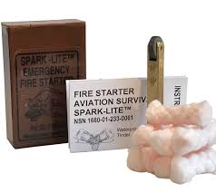 Brass Spark-Lite Military Aviation Fire Starter with 8 Tinder Tabs
