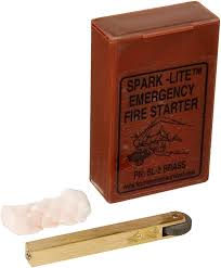 Brass Spark-Lite Military Aviation Fire Starter with 8 Tinder Tabs