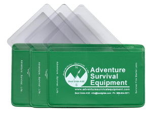 Best Glide ASE Fresnel Lens Fire Starter and Magnifier (Green, Red, or Yellow Cover; Singles or 3-Packs)