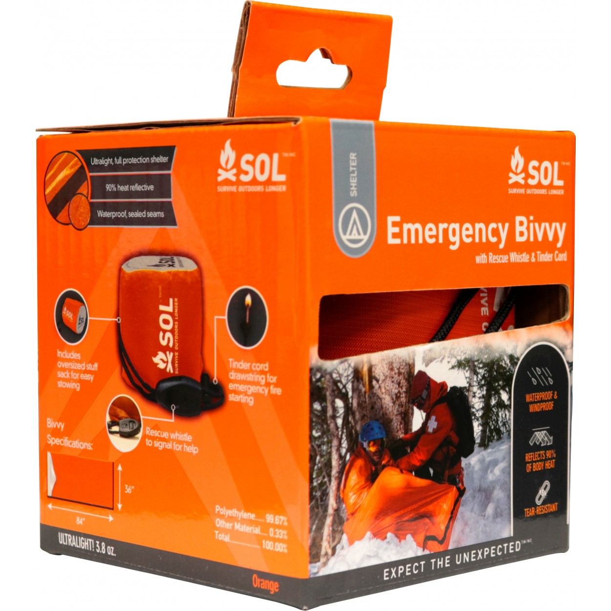 Emergency Bivvy with Rescue Whistle by Survive Outdoors Longer (SOL)