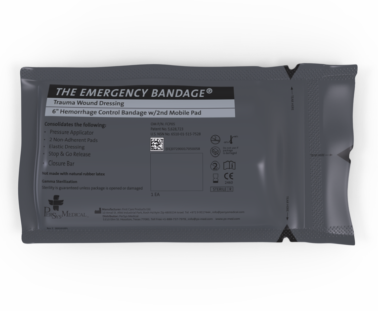 4" Emergency Bandage (Military) aka Israeli Bandage with 2nd Mobile Pad (NSN: 6510-01-580-1639)