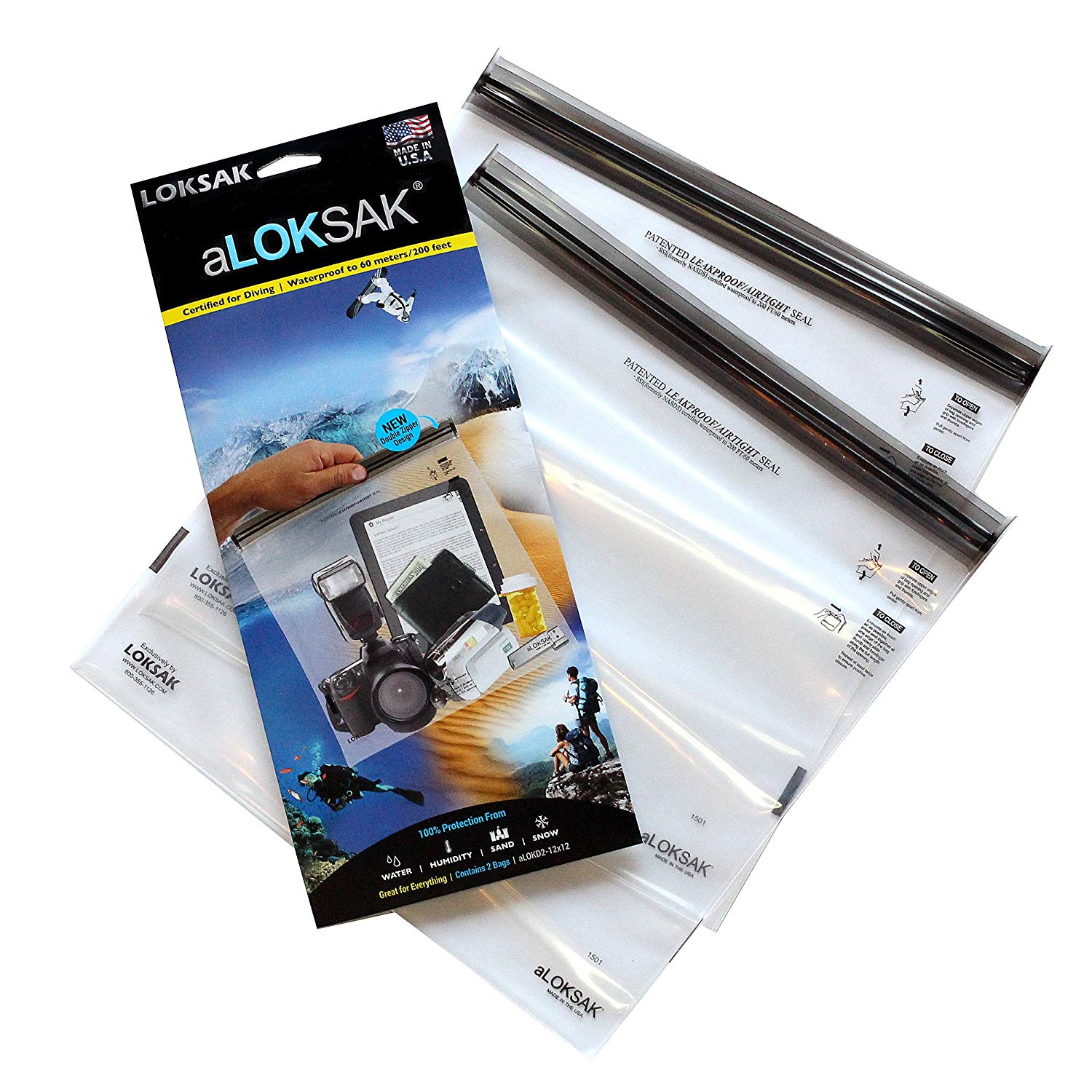 Loksak aLOKSAK Waterproof Bags - 3 x 6 (2-Pack)