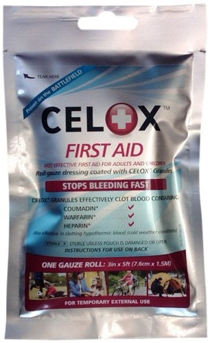 Celox First Aid Hemostatic Gauze Dressing - 3 inches by 5 feet