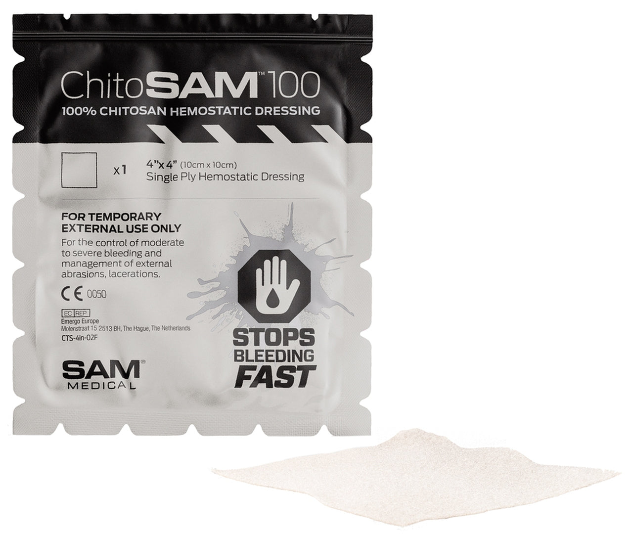 ChitoSAM 100 Hemostatic Dressing 4 ChitoSAM 100 Hemostatic Dressing 4