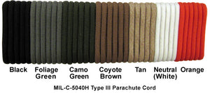 Genuine 550 Parachute Cord, MIL-C-5040 Type III