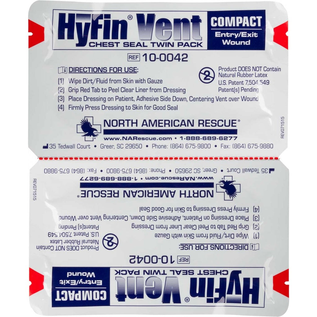 HyFin® Vent Compact Chest Seal (Twin Pack) by North American Rescue