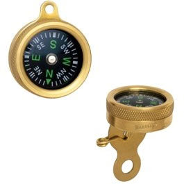 thumbnail image 2 of Marbles Brass Pocket Hiking Compass – Waterproof With Revolving Black Face (MR1147) 2 of 5